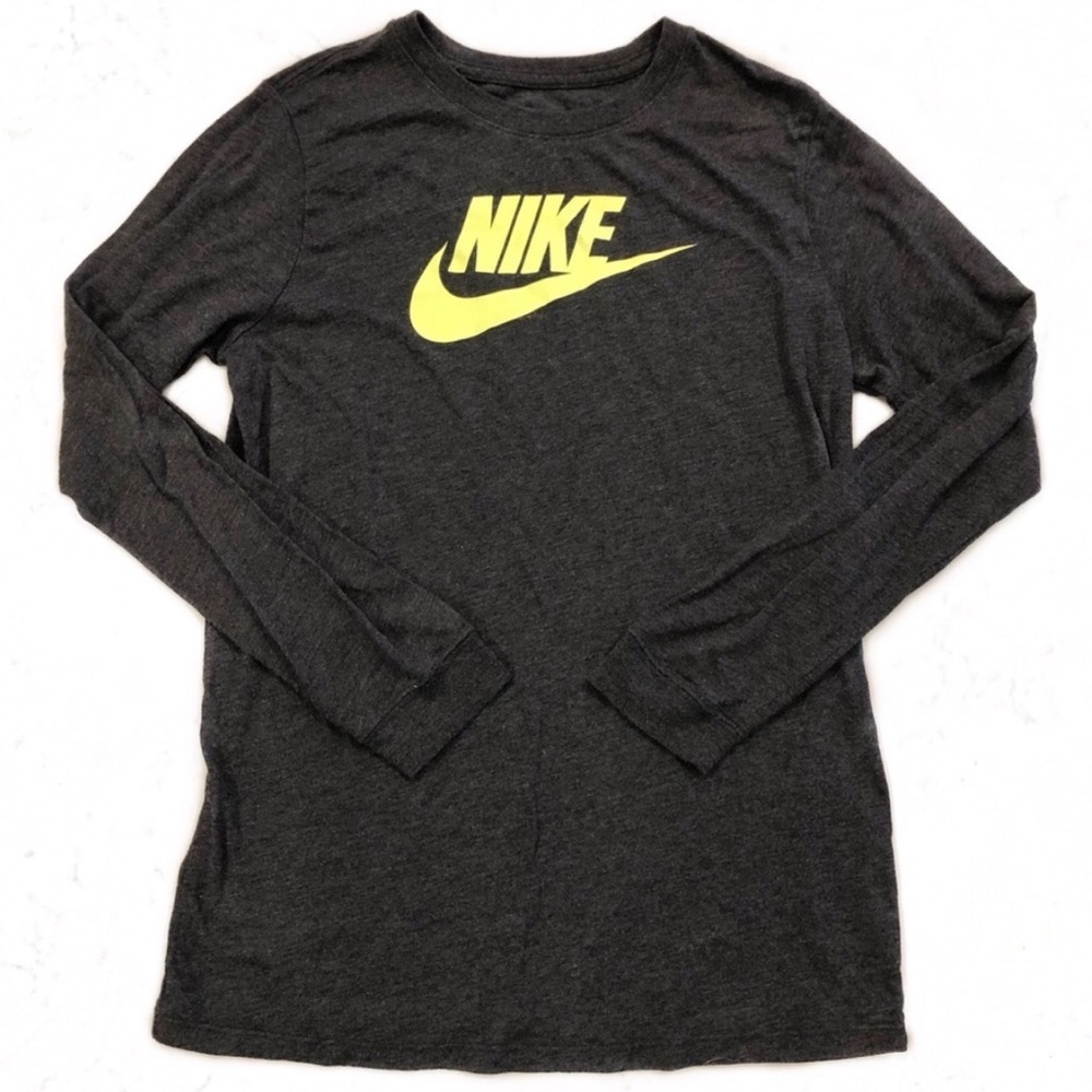 NIKE The Nike Long Sleeve Tee Heather Charcoal Size Small
